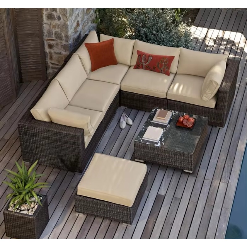 Outdoor Furniture Small - Canapés sectionnels de jardin 6 places