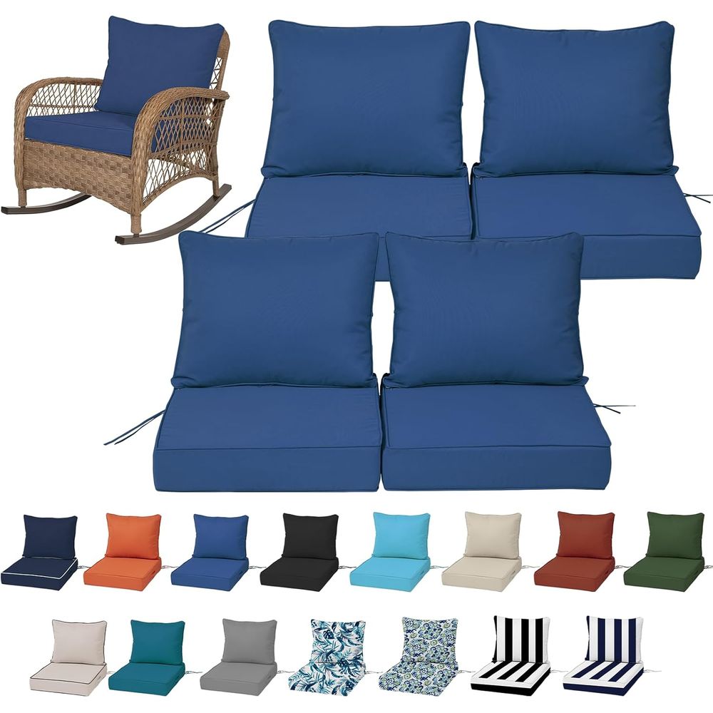 Outdoor Furniture Fabric Waterproof - Coussins de siège profonds d'extérieur 24x24,
