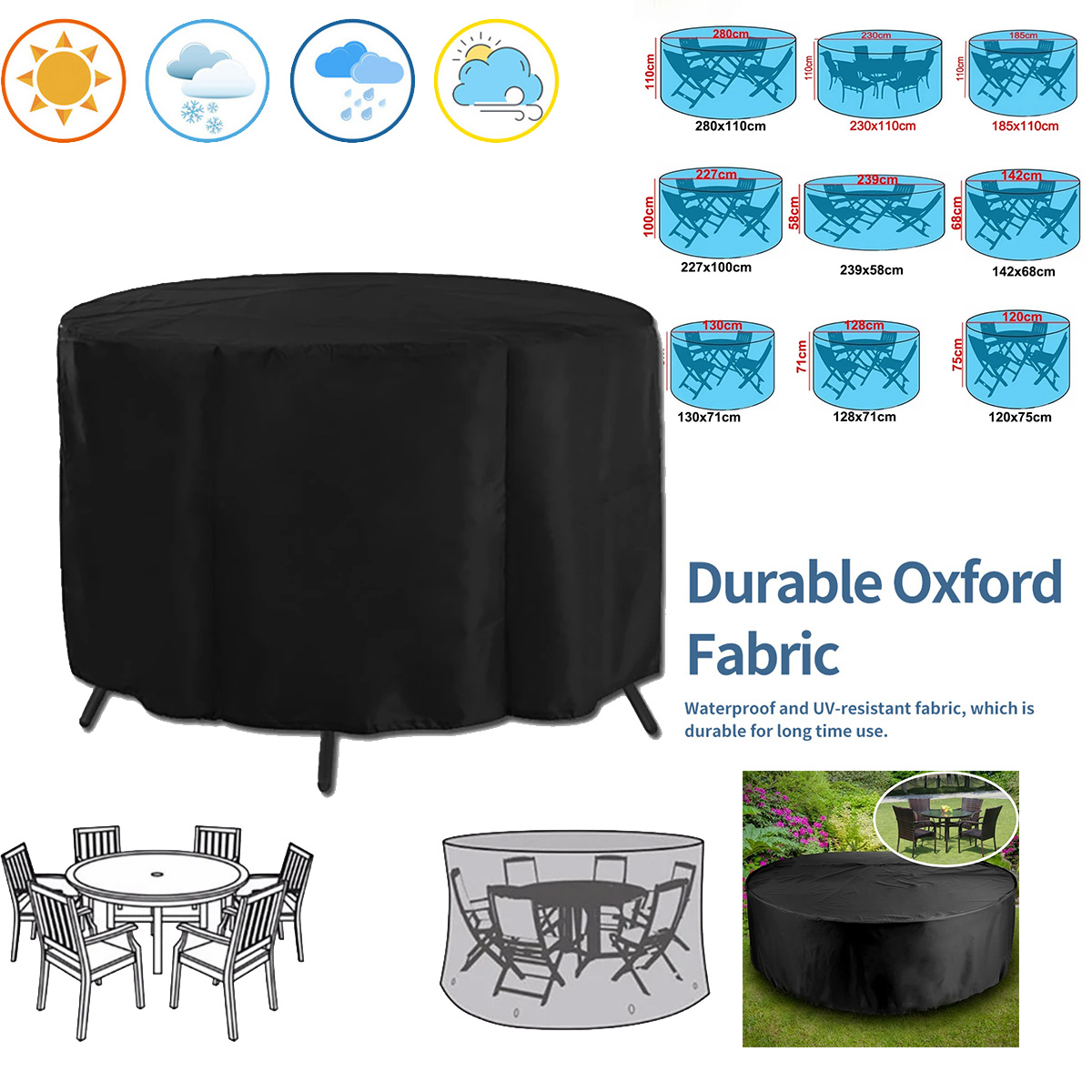 Outdoor Furniture Manufacturer - Housse de protection ronde pour meubles