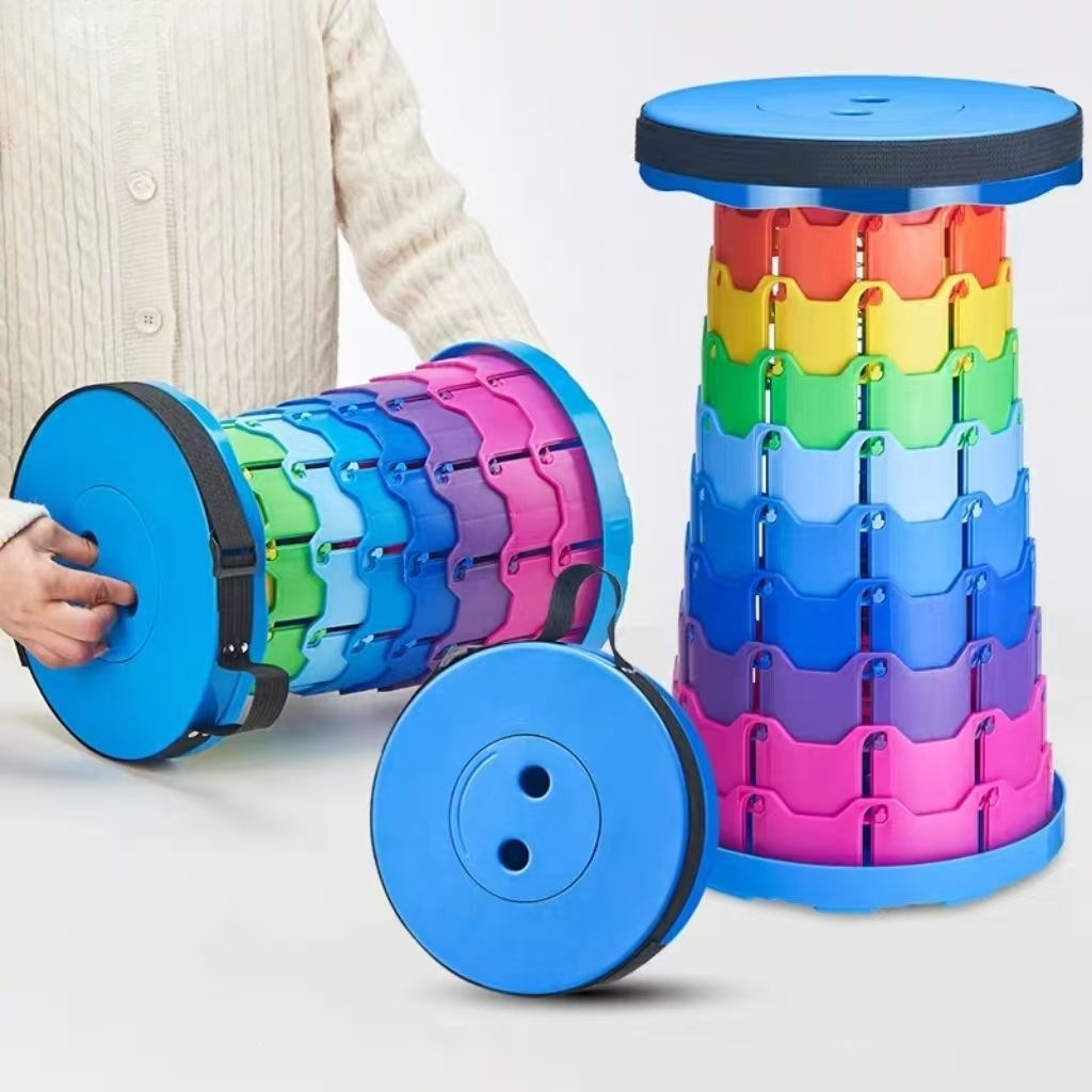 Outdoor Furniture Cheap - Tabouret de camping télescopique arc-en-ciel, portable,