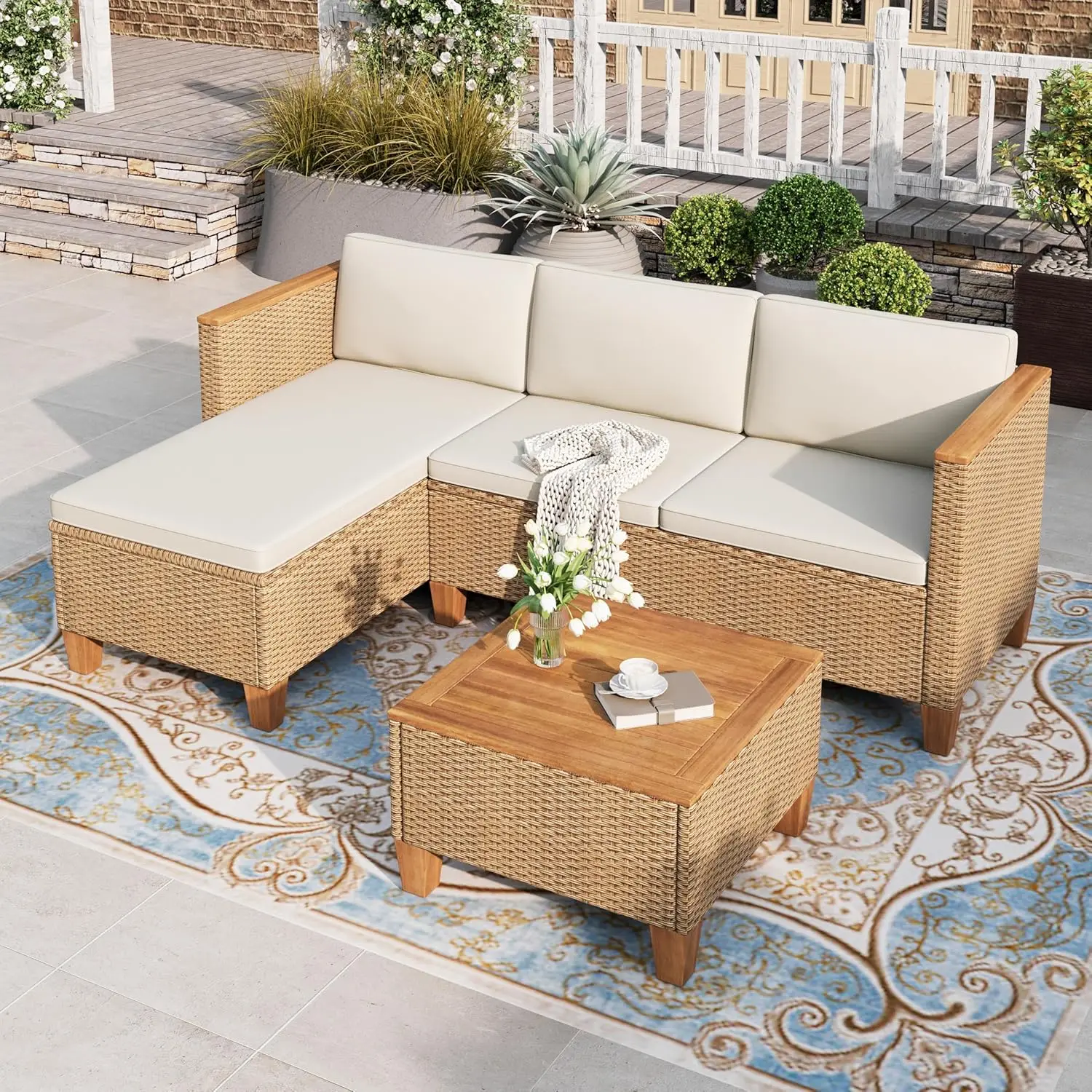 Outdoor Furniture Yellow - Petit ensemble de meubles de patio,