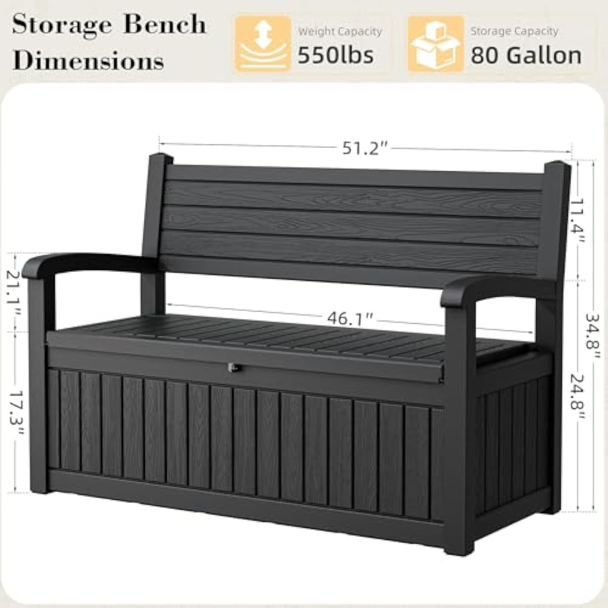 Banc de rangement extérieur de - Outdoor Furniture Resin avis et prix