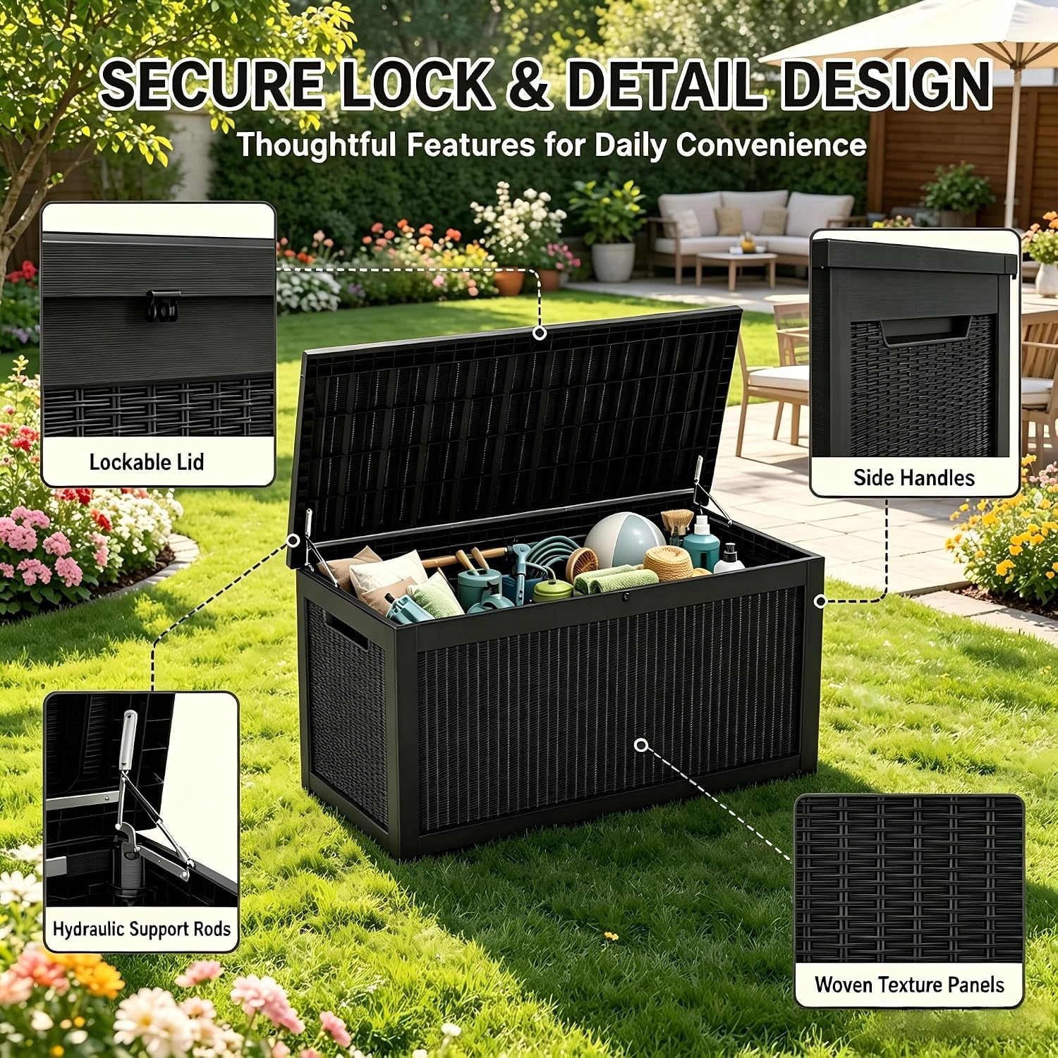 Grande boîte de rangement exté - Outdoor Furniture Resin avis et prix