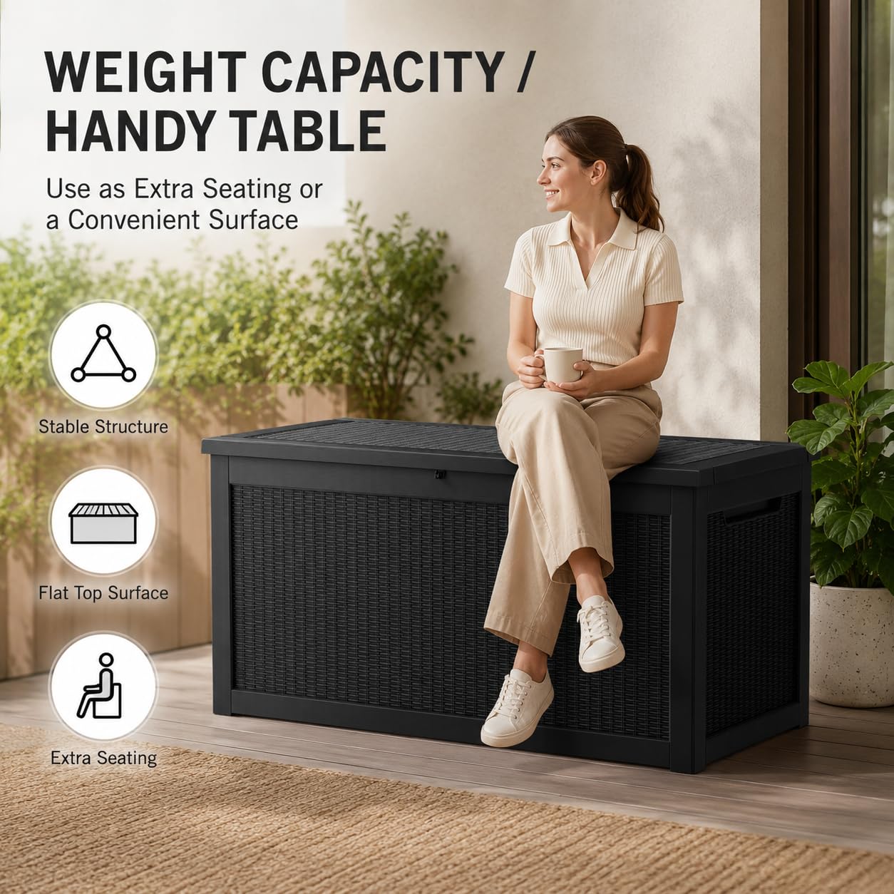 Grande boîte de rangement exté - Outdoor Furniture Resin avis et prix