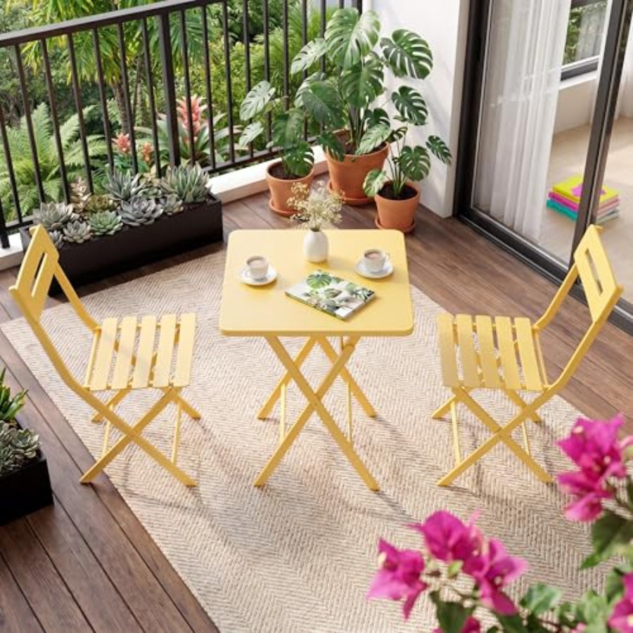 Ensemble bistrot 3 pièces pour - Outdoor Furniture Yellow avis et prix