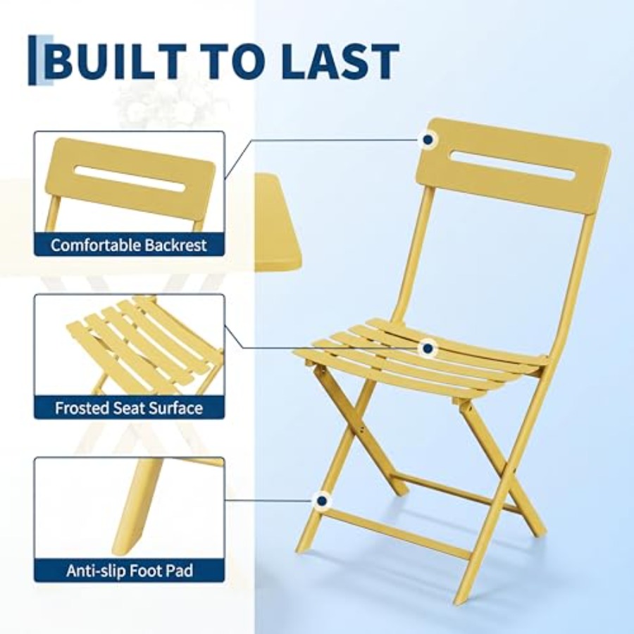 Ensemble bistrot 3 pièces pour - Outdoor Furniture Yellow avis et prix