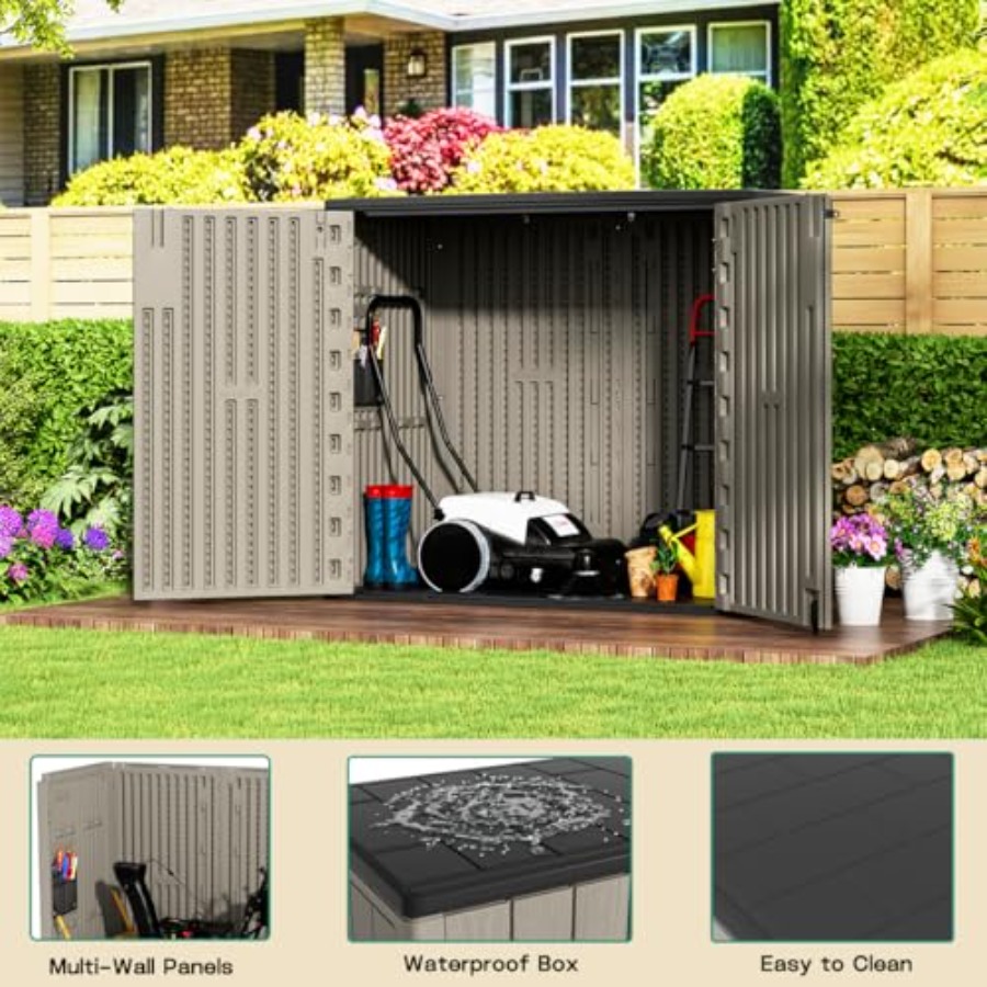 Abri de rangement horizontal e - Outdoor Furniture Resin avis et prix